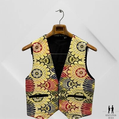 Chaleco Traditions by Pamela Kline Hombre Mujer Completamente Alfombra Forrada Tapiz Talla L RARO Foto 1 de 4