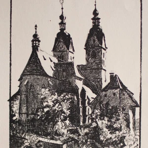 Maria Saal Carintia Iglesia Max Kislinger Litografía Original Firmada 1922 - Imagen 1 de 4
