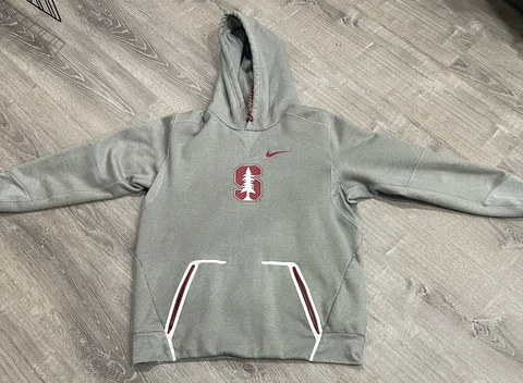 Men’s Nike Dri-Fit Stanford Cardinal Gray Polyester Sweatshirt Hoodie (L) Large Cover