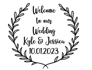 Custom Welcome to our Wedding Vinyl Decal, Custom Sized Wedding Vinyl Decal - Picture 1 of 3