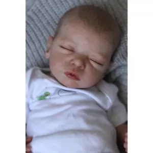 Muñeca bebé Romy renacida dormida con acabado pintado de 19 pulgadas piel 3D realista - Imagen 1 de 9