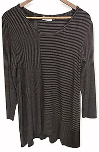 Habitat Lagenlook Saum gestreiftes Top braun/schwarz Gr. M Langarm - Bild 1 von 5