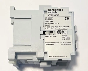 Sprecher+Schuh CS7-40E Control Relay 25A 4 Pole NO 110V50 120V60 Coil Contactor - Imagen 1 de 7