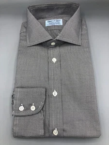 HILDITCH & KEY Black & White Houndstooth Shirt, UK:17, EU:43, UVP: 185£! Neu mit Etikett  - Bild 1 von 12