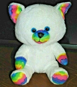 Peluche Build A Bear Smallfrys Buddies White Kitty Cat Rainbow 7" - Imagen 1 de 5