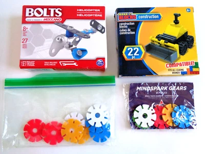 Mini Building Toys Bolts Helicopter Make-It Blocks Construction Mindspark Gears - Image 1 of 4