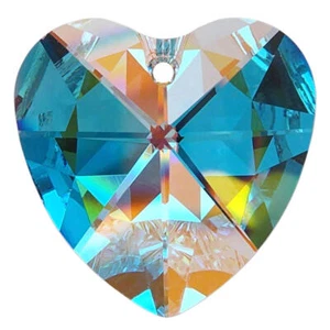 Kristall "Herz" 40mm Crystal AB 30%PbO ~ Schmuckstein Feng Shui Glitzerstein - Bild 1 von 2