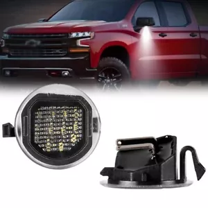 LED Under Mirror Puddle Lights For Chevrolet Silverado 1500 2500HD 3500HD Tahoe - Picture 1 of 11