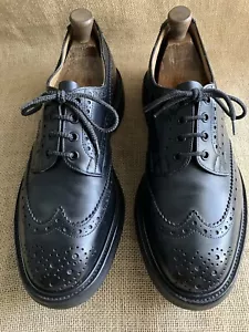 Tricker's BOURTON Men's Black Leather Country Derby Shoes Size UK 9.5 || US 10.5 - Picture 1 of 11