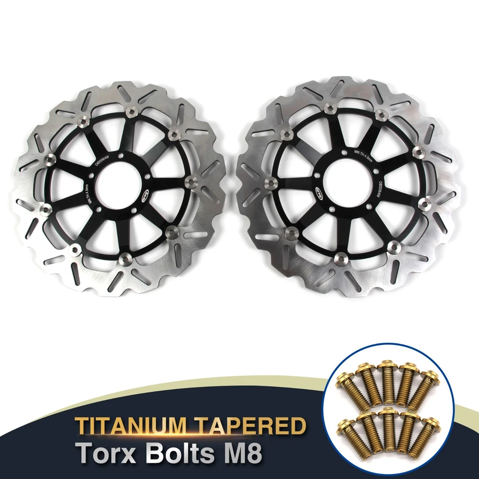 Rotores de disco de freno delantero + tornillos tornillos para Ducati 749S 2003-2007 749R 2004-2007 Foto 1 de 4