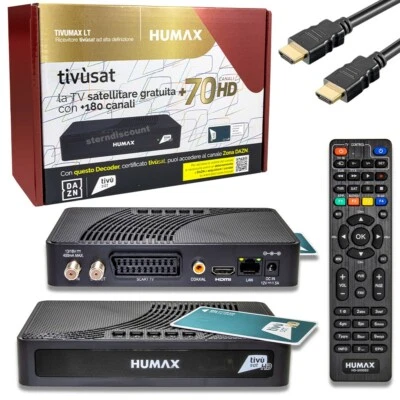 Humax TIVUMAX Satelliten Receiver mit aktivierten Tivusat HD Karte LT3802-DVB-S2 - Bild 1 von 4