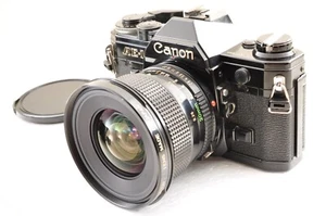 Canon AE-1 Black 35mm Film SLR Camera w/NFD 20mm F/2.8 Lens Excellent #2776 - Picture 1 of 23