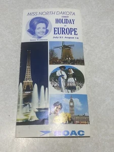 Vintage 1967 BOAC Flyer: Holiday in Europe w/ Denise Fledderman (Miss ND) - Picture 1 of 3