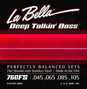 La Bella Bass Strings Deep Talkin' Bass Flat Wound Stainless Steel Standard Ten - Picture 1 of 5