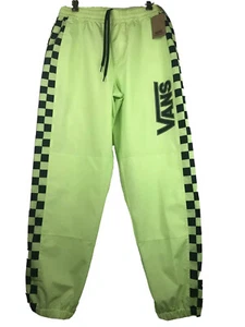 VANS Off The Wall BMX Skate Mens Large Track Pants Joggers Checkered Neon Green - Picture 1 of 5