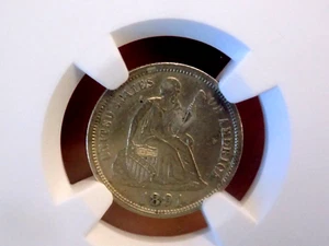 SEATED LIBERTY DIME 1891 O NGC AU DETAILS LOOKS UNC NICE LUSTER - Picture 1 of 3