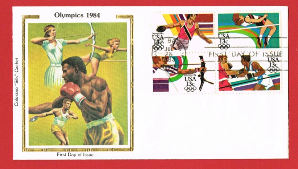 2048-2051 Colorano Silk FDC Cover   Los Angeles 1984 Olympics    GET 4 PAY FOR 3 - Image 1 of 1