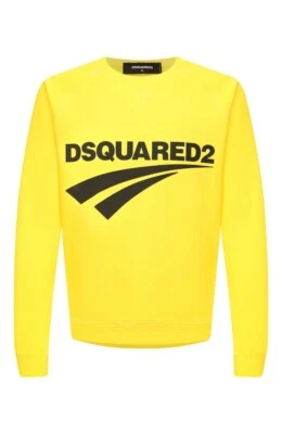 Dsquared2 Felpa Sweater Raglan Fit Size M  Originale S74GU0451 Giallo Usata - Imagen 1 de 4