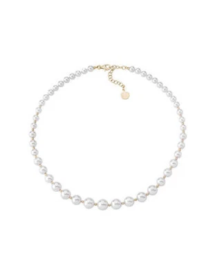 Collare MAJORICA Perla Bianca Argento 1 Legge 6/10mm 43cm Placcato Donna - Immagine 1 di 3