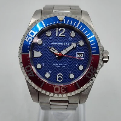 Reloj Hombre Armand Basi Rocket Automático Bisel Pepsi Acero Inoxidable - Imagen 1 de 4