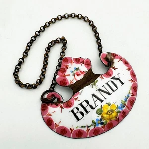 ETIQUETA JARRA BRANDY ESMALTE GEORGIANO c1800 - Imagen 1 de 3