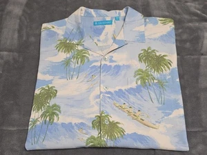 Tori Richard Silk Blend Outrigger Canoe Tropical Surf Lightweight Camp Shirt L - Picture 1 of 18
