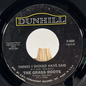 THE GRASS ROOTS 45 RPM THINGS I SHOULD HAVE SAID / TIP OF MY TONGUE—EX - Picture 1 of 6