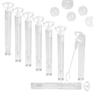 Bulk 48 Pc. Mini White Heart Bubble Tubes - Picture 1 of 1