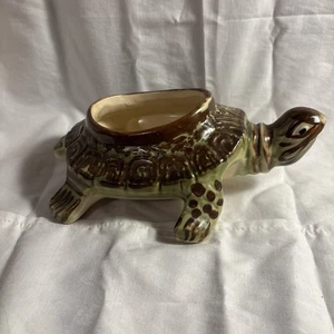 BRUSH McCOY POTTERY GREEN TURTLE PLANTER - Picture 1 of 6
