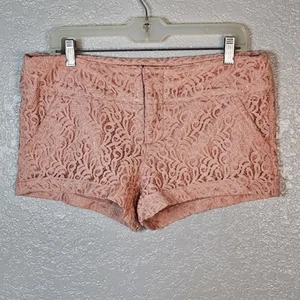 Boom Boom Shorts Größe 11 rosa Spitze 2 Taschen gefüttert Reißverschluss - Bild 1 von 10