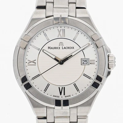 MAURICE LACROIX AI1008 icon date WATCH Silver SS QZ - Image 1 of 4