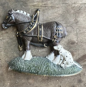 vintage Anheuser-Busch Clydesdale horse and Dalmatian door stop - Picture 1 of 1