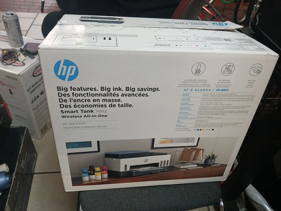 HP Smart Tank 7602 All-in-One InkJet Printer, Color Mobile Print, Copy, Scan NEW - Image 1 of 4