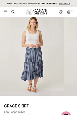 Falda midi azul talla L Carve Designs nueva sin etiquetas Foto 1 de 4