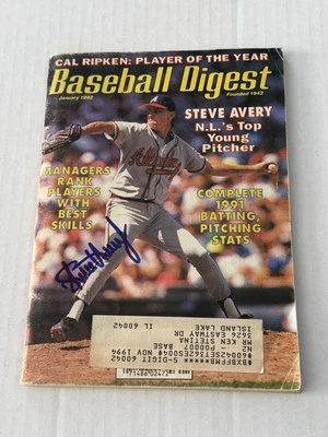 Steve Avery 1992 Baseball Digest Authentic Signed Autograph Auto Atlanta Braves - Image 1 of 3