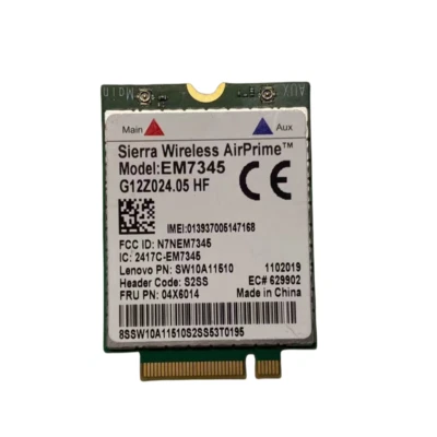 Sierra EM7345 04X6014 4G LTE WWAN Wireless Card For Lenovo X2 M1G X1C Thin S6P2 - Image 1 of 2