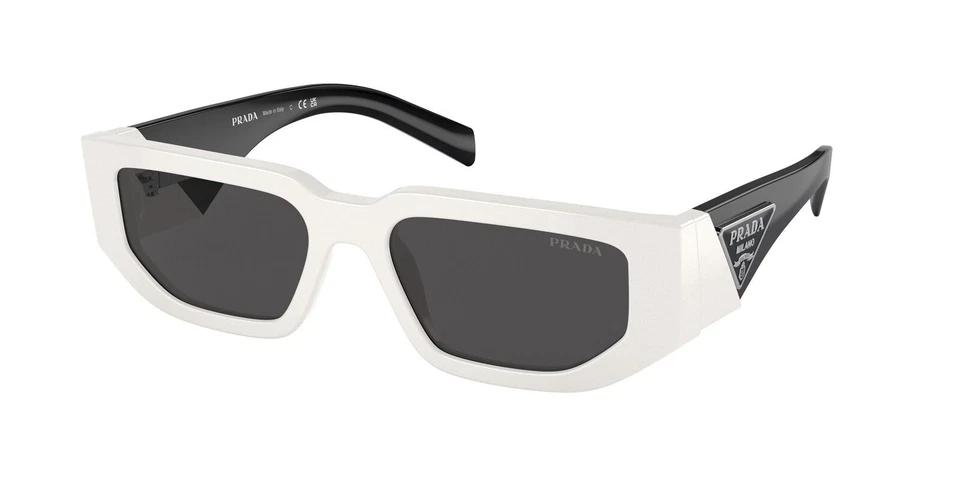 PRADA PR 09ZSF 1425S0 55 Men's Rectangular Sunglasses - White/Gray