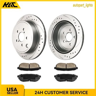 Rotores de disco perforados traseros + pastillas de freno para Subaru Legacy Outback 2010-2013 2014 Foto 1 de 4