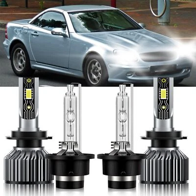 For Mercedes-Benz SLK200 2005-2011 H7+D2S LED HID Headlight Bulbs High Low Beam - Image 1 of 4