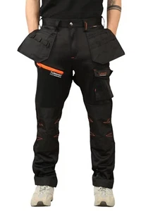 Mens Cargo Work Trousers Heavy Duty Safety Combat Style Workwear Joggers Pants - Picture 1 of 4