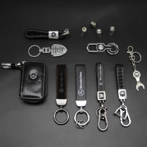 Mercedes-Benz Schlüsselanhänger Metall & Leder l AMG Logo Luxus Schlüsselbund - Bild 1 von 9