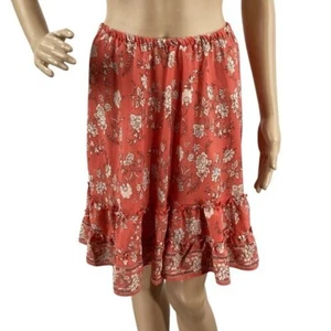 Max Studio Women’s Small Skirt Coral Floral Print Tiered Ruffle Hem Pull-On - Picture 1 of 7