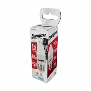 2X ENERGIZER LED CANDLE BULBS E27 ES (8.5W / 60W) (6,500K DAYLIGHT) S17364 - Picture 1 of 3