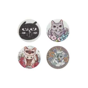 50pcs Cat Theme Wooden Button for Sewing Scrapbooking Knitting Craft DIY Decor - Picture 1 of 6