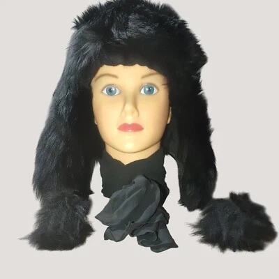 Sombrero de Aviador Zabari Negro Marrón Nueva York Cuero Genuino Felpa Imitación Piel Pavo Foto 1 de 4