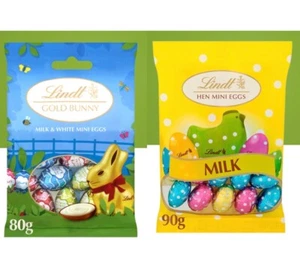 Lindt Easter Mini Eggs Bundle – Milk Choc Hen 90g & Milk/White 80g Gift Treats - Picture 1 of 21