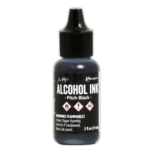 Ranger, Tim Holtz, Alcohol Ink, Pitch Black Alcohol Ink, .5 fl oz, Jet Black Ink - Picture 1 of 1