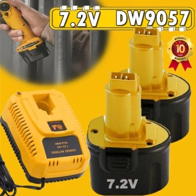 2Packs For Dewalt DW9057 7.2 Volt NI-MH Battery Cordless DE9057 DE9085 /Charger - Image 1 of 4