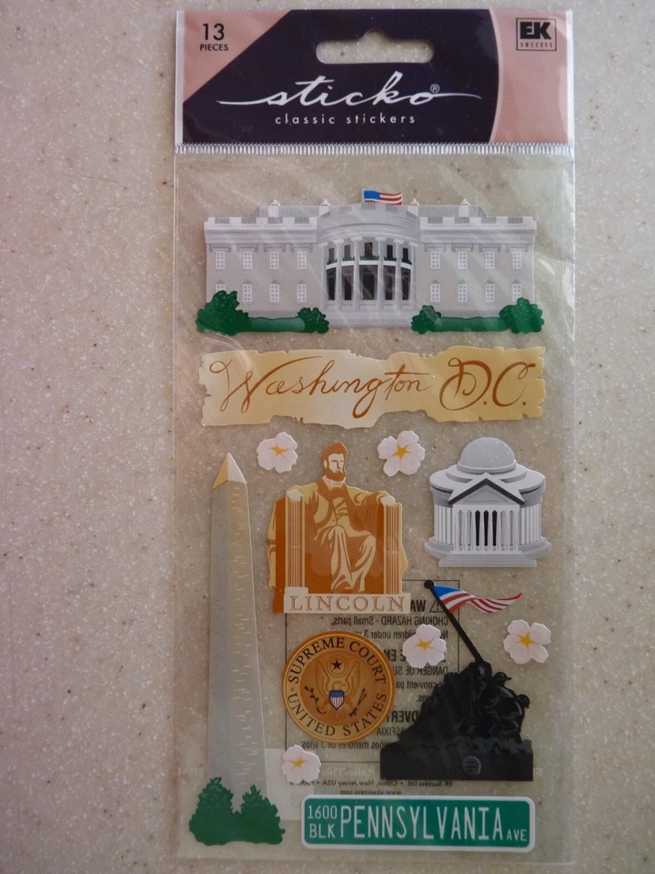 Sticko 华盛顿特区贴纸密封包装 EK 成功度假旅行 — 第 1/1 张图片