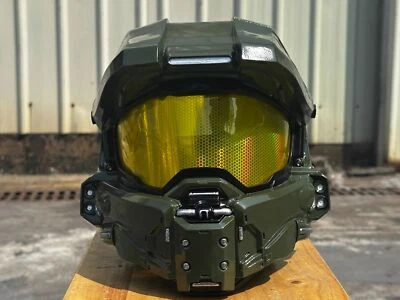 Halo 5 Master Chief Cosplay Helmet FRP Eye-Sighted Mask Roleplay Prop New Unisex - Image 1 of 4